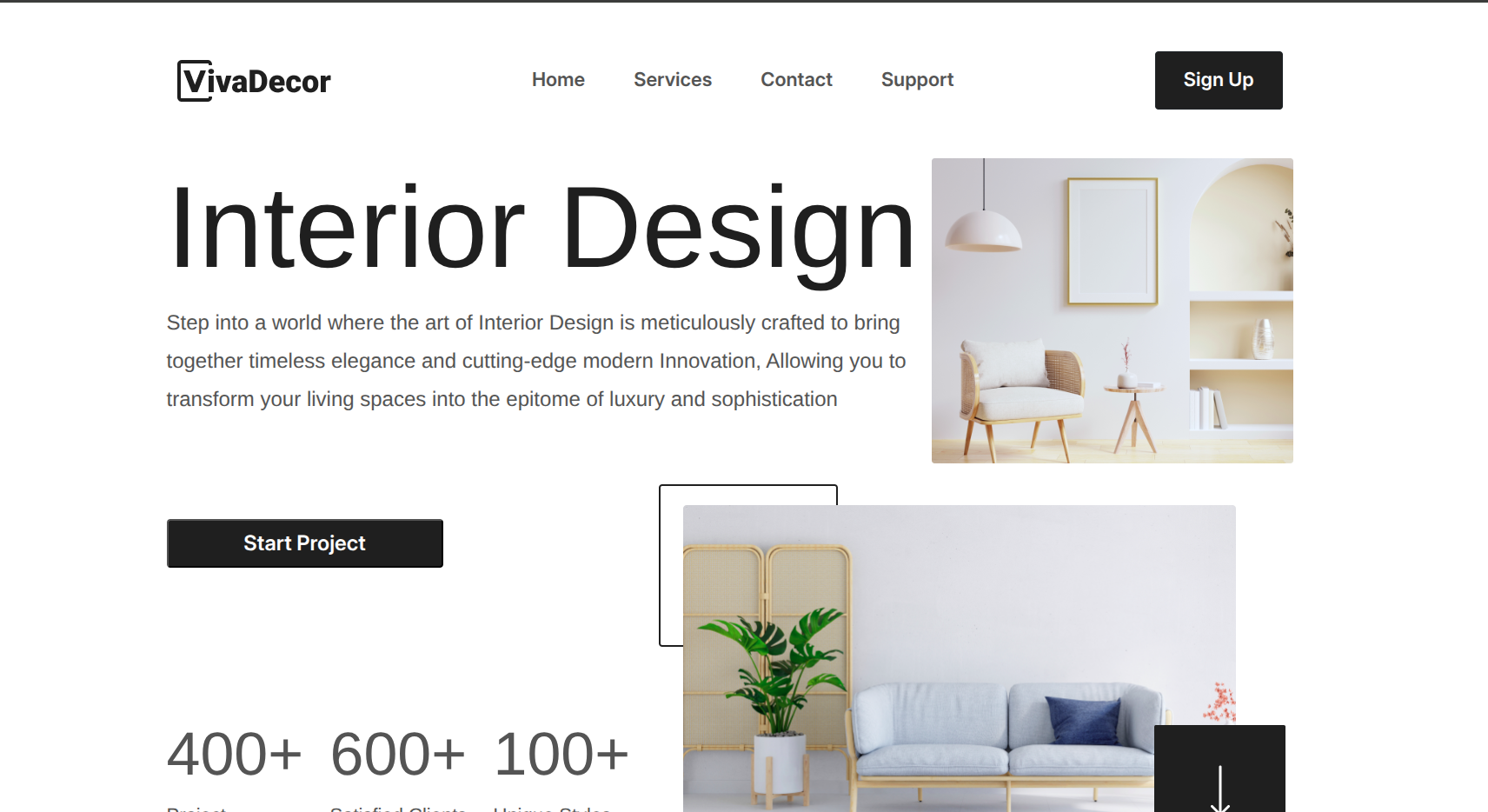 Interior Design Landing